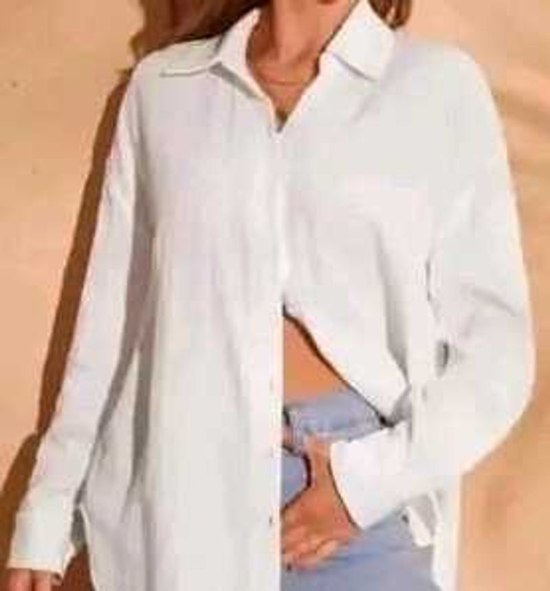 Oversized White Button-Down