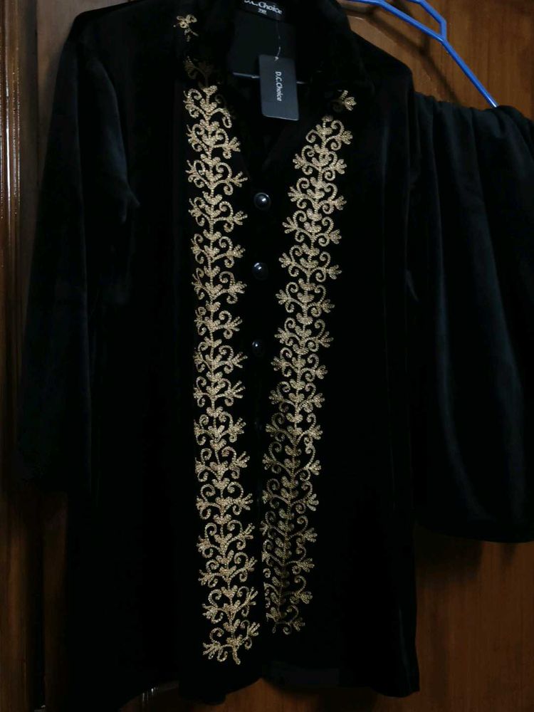 Elegant Black Embroidered Suit