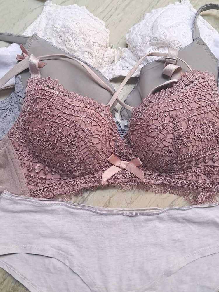 combo Of Four Imported Fabric Bra N Panty