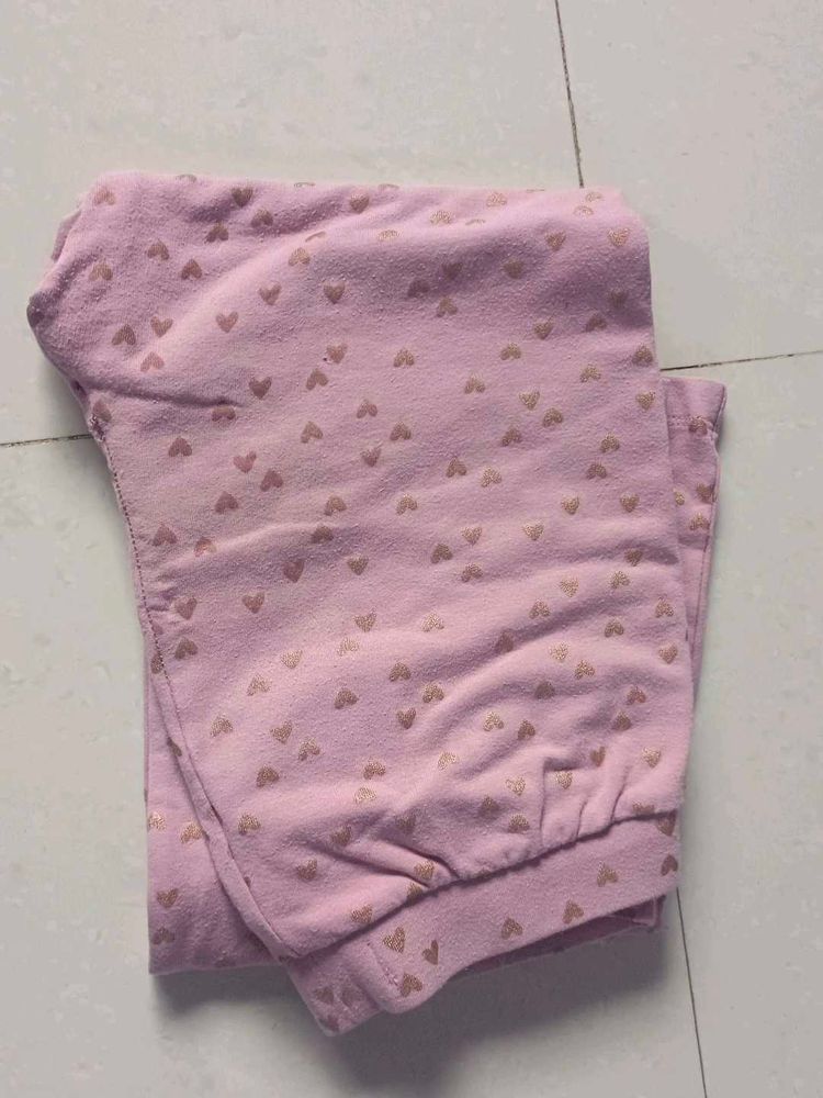 Pink Heart Print Lounge Pants