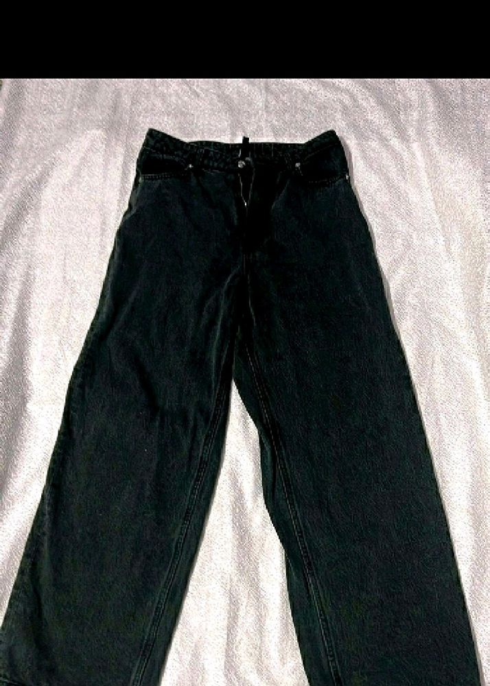 H&amp;M Straight Leg Black Baggy Jeans