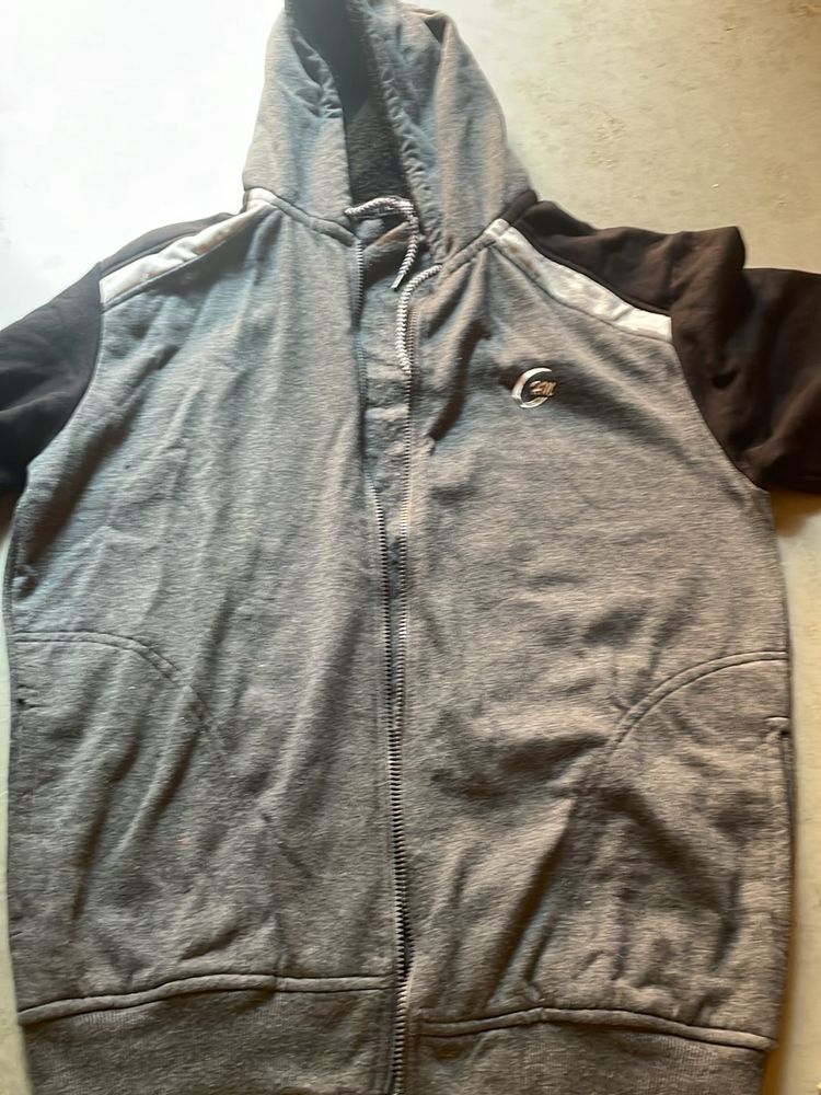 Men&#39;s Dark Grey Full Sleeve Plus Size Sweatshirt