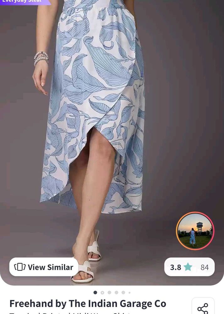 Tropical Printed MIDI skirt