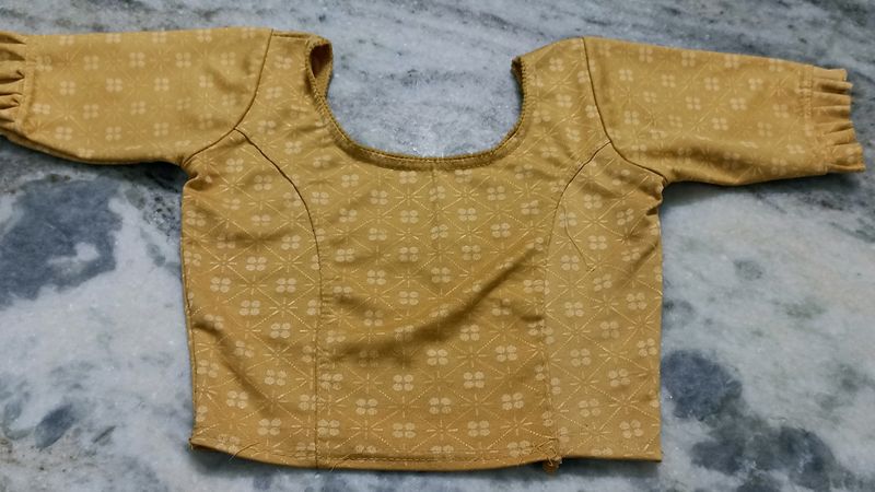 Golden Cream Color rediment  Blouse