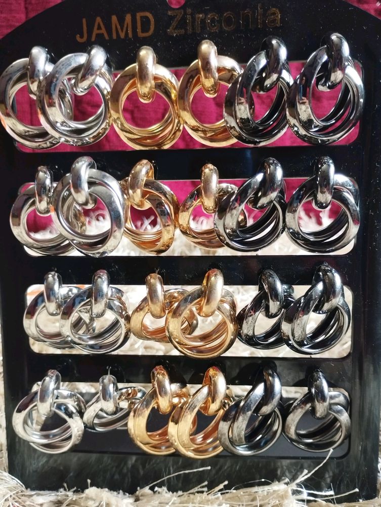 Stud Earrings Single Pair, Random Colour