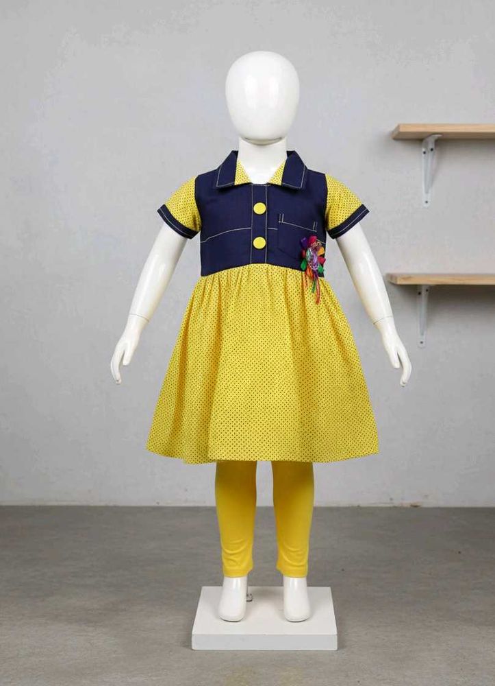 Cute Yellow &amp; Blue Dress