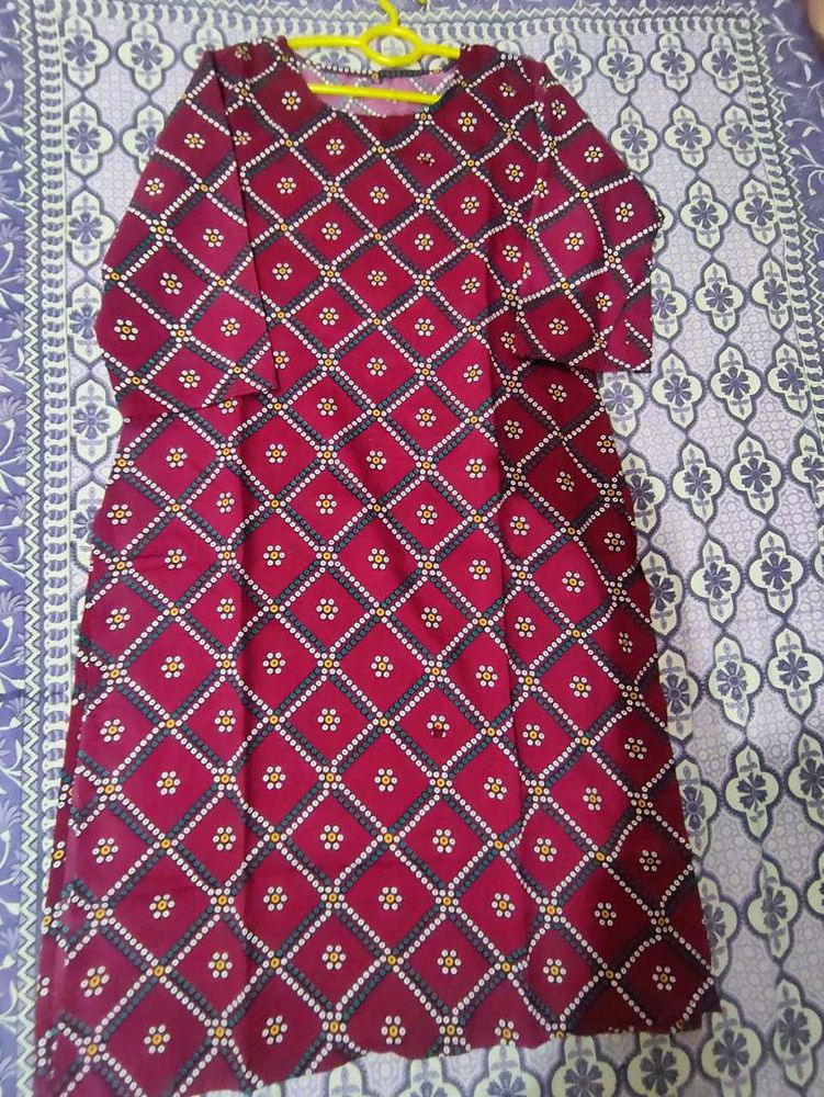 Maroon Patterned Kurti