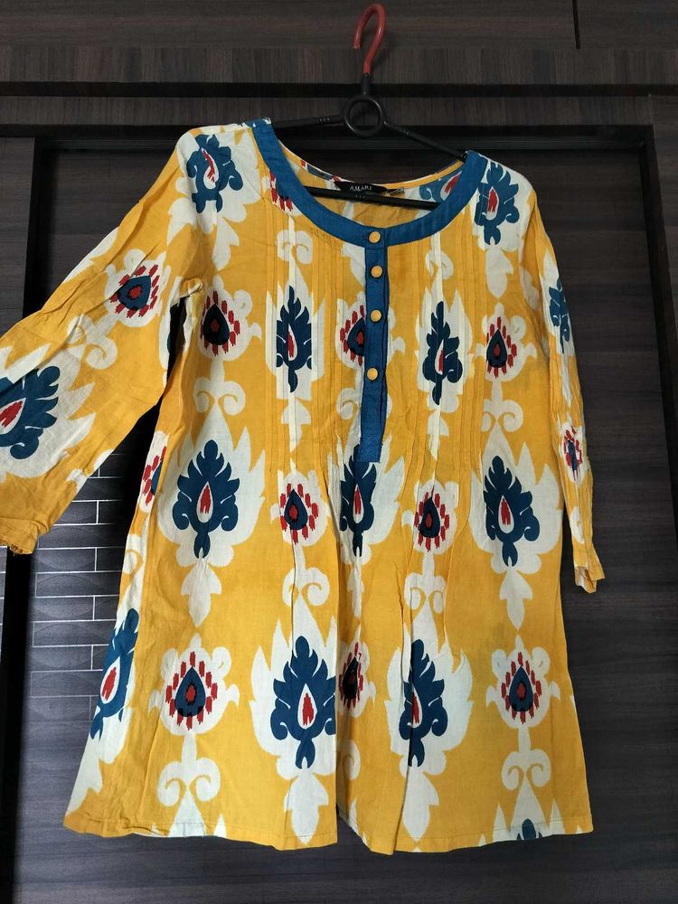 Sunny Yellow Short Kurti