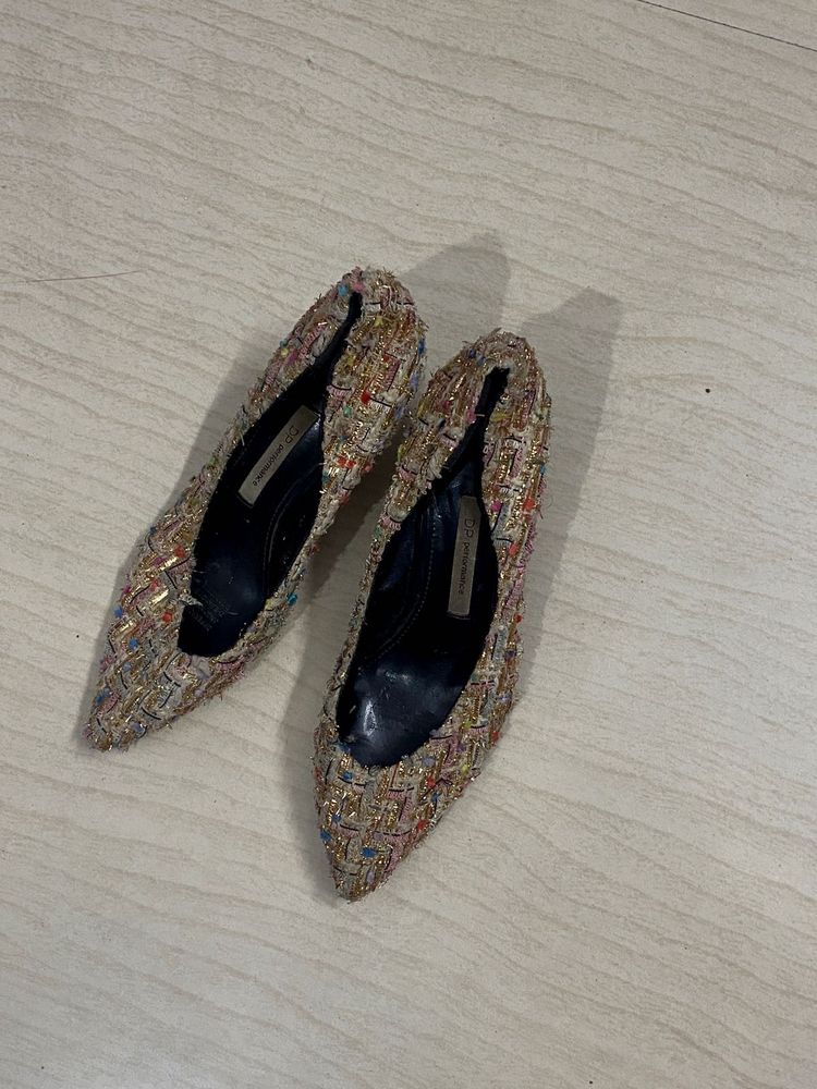 Tweed Pointed Toe Heels