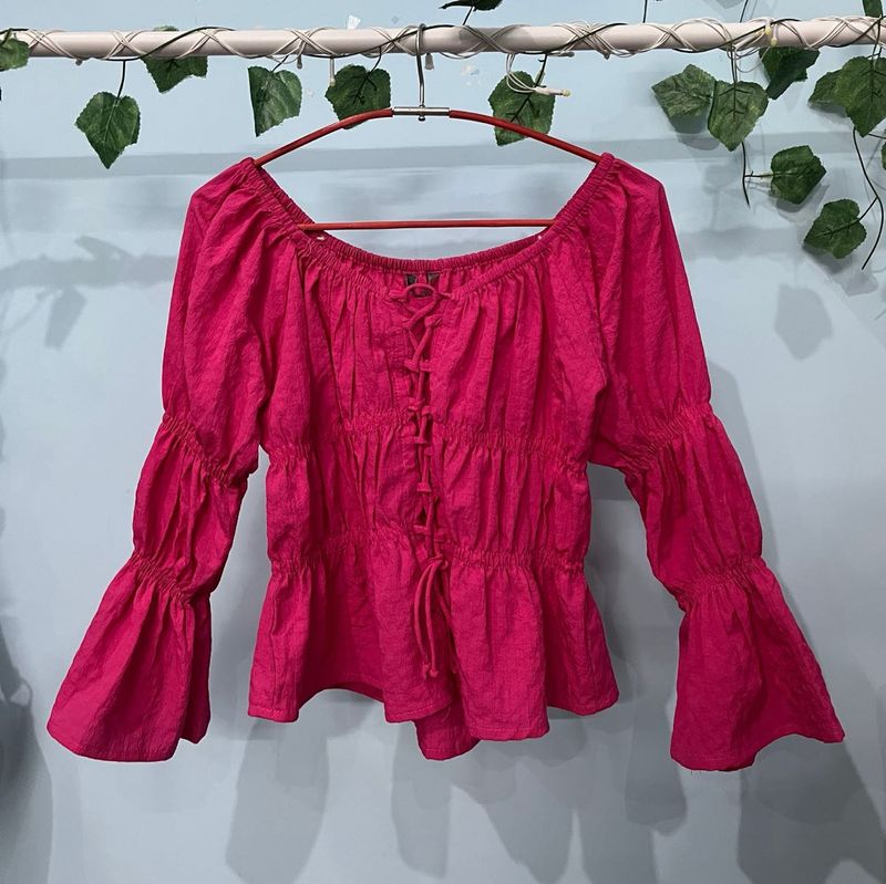 Pink Peasant Blouse