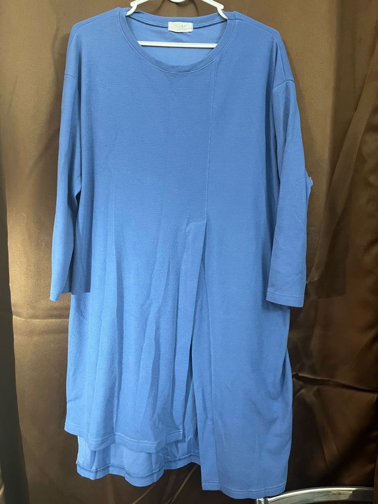 Korean Blue T-Shirt Dress