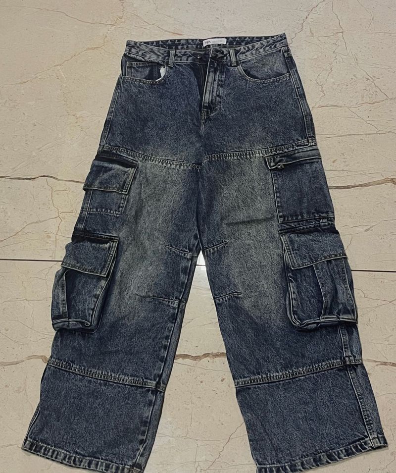 Zara Denim Cargo Pants for men and woman unisex