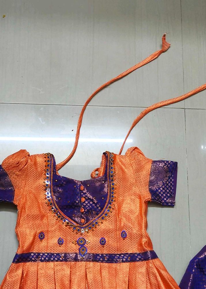 Purple &amp; Gold Saree with Blouse