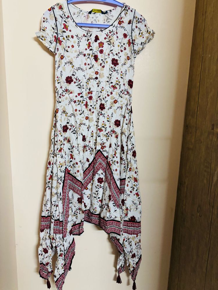 White Floral Avasa Frock