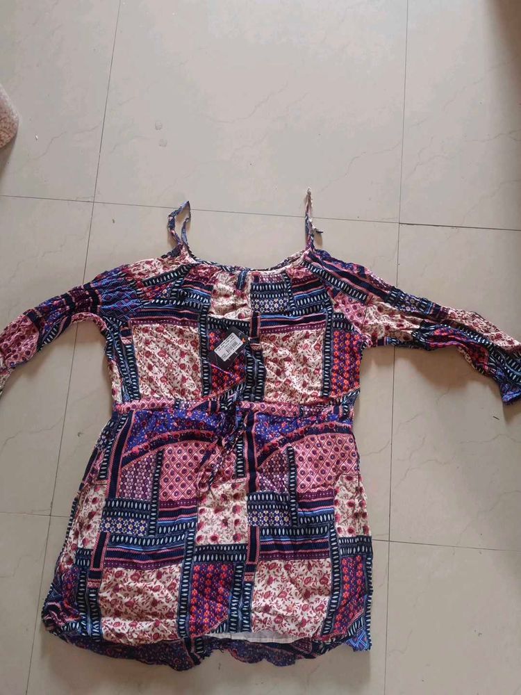 Boho Chic Cold Shoulder Mini Dress