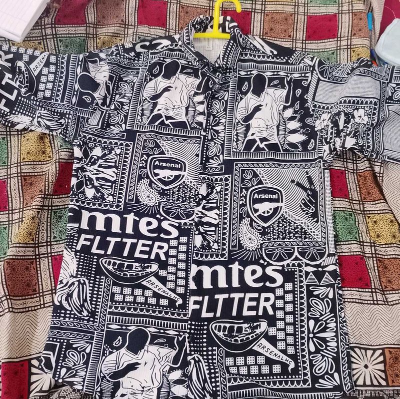 unisex oversized shirt with ethnic pattern in the