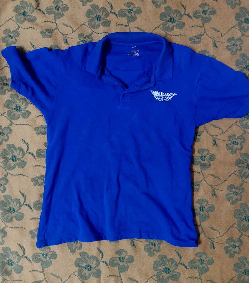 MEN POLO NECK DARK BLUE T-SHIRT