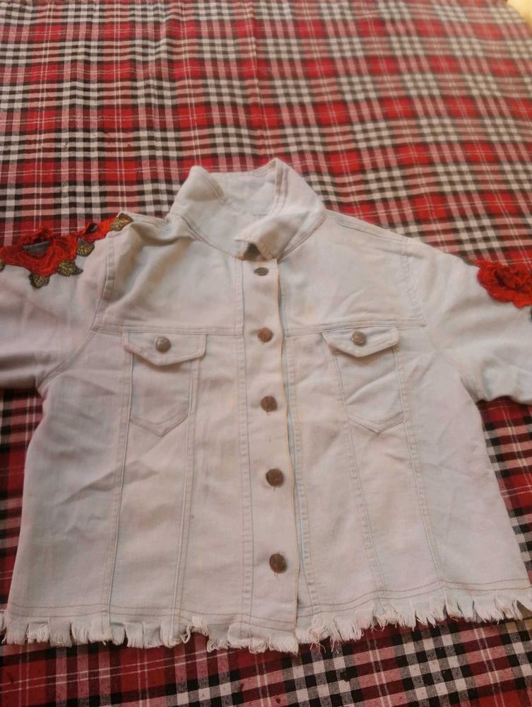 ❗❗Today Offer ❗❗Embroidered Denim Jacket
