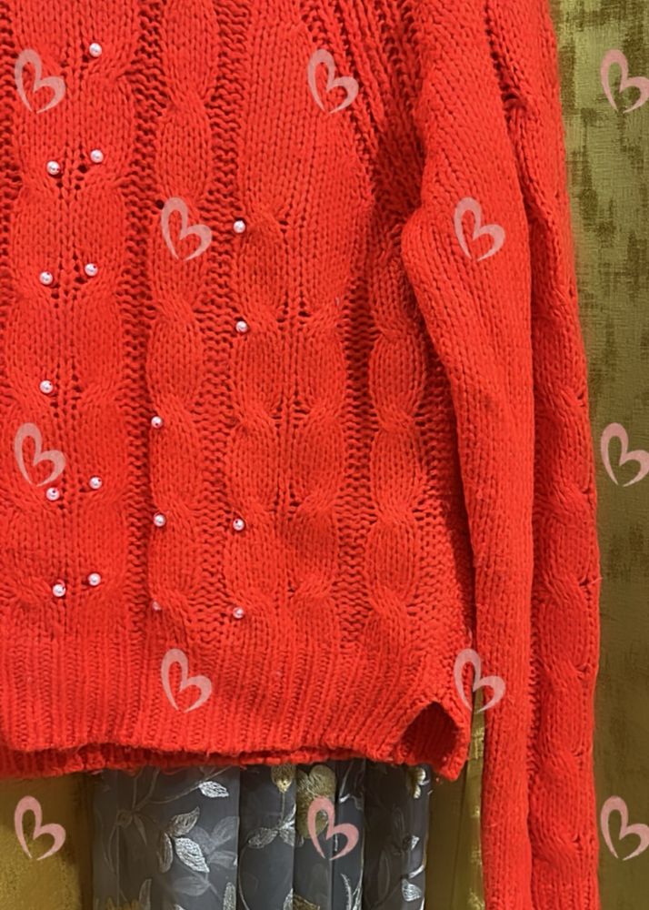Rio Beaded Orange Sweater Top🧡