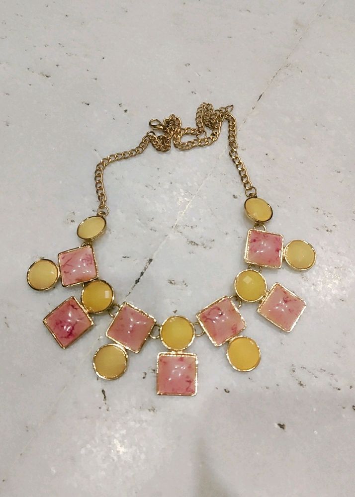 Pink And Beige Necklace