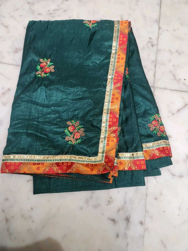 bandhni border saree