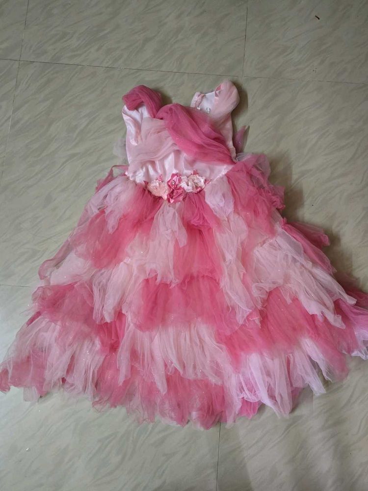 Pink Ruffle Tulle Dress