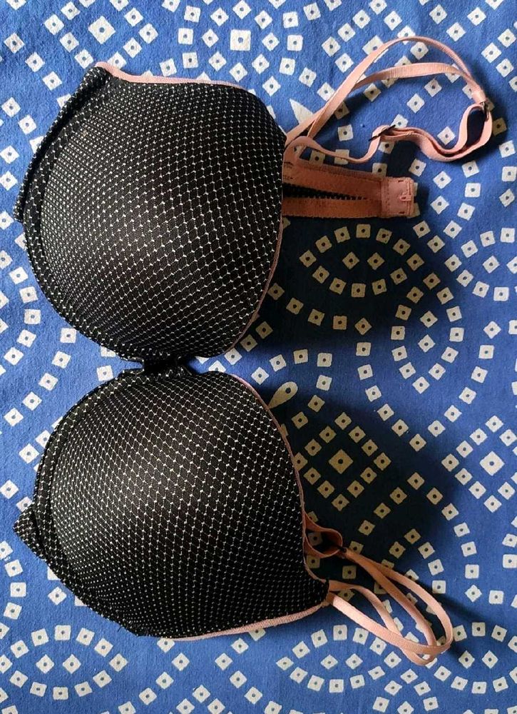 Enamor Black &amp; Pink Heavily Padded Underwired Push