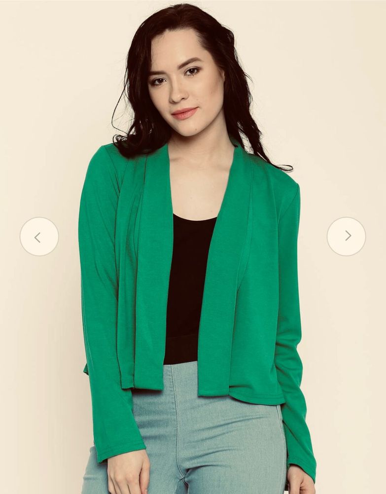 AND Green Open Front Shrug
