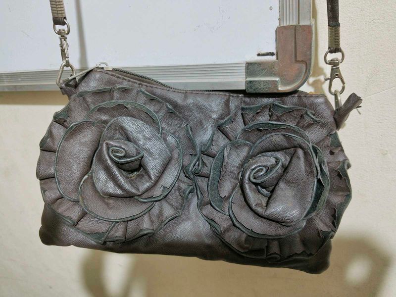 Rose Brown Sling Purse