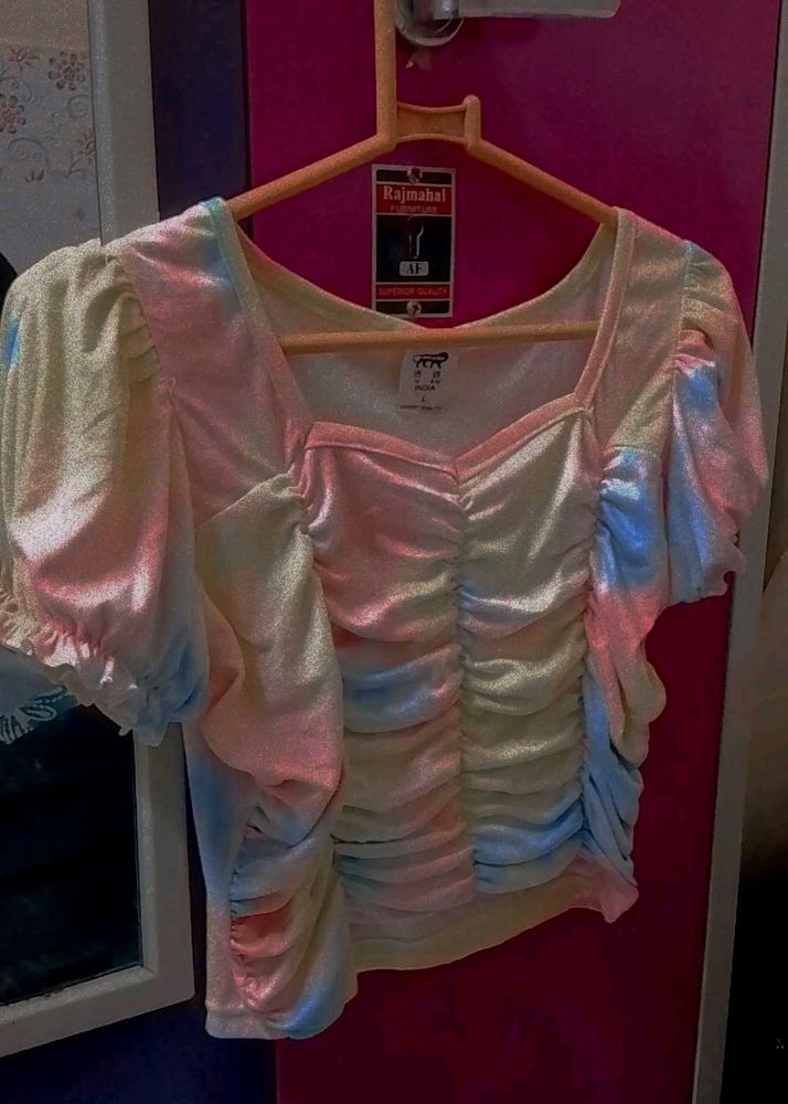 Tie-dye Ruched Top