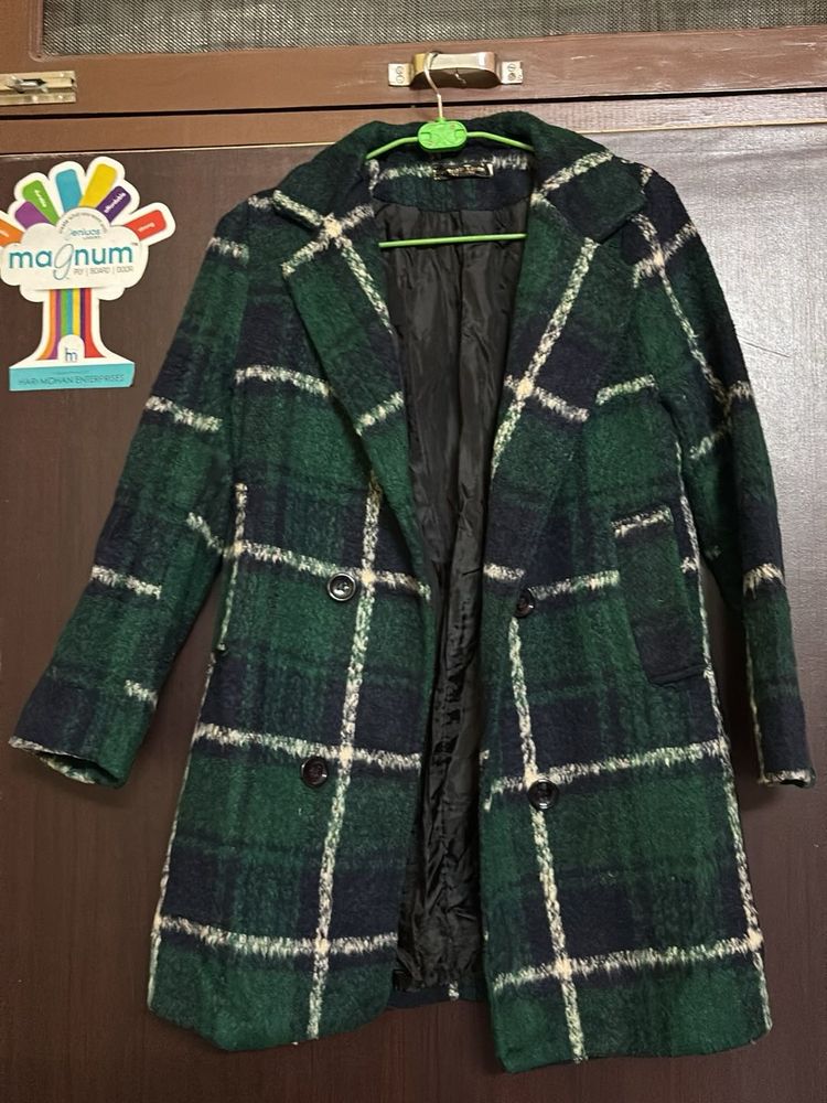 Plaid Wool Coat