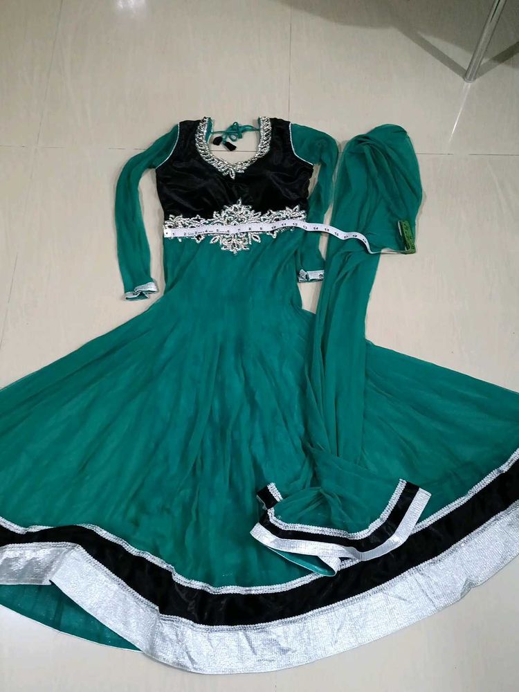 Elegant Green Anarkali Kurta Set