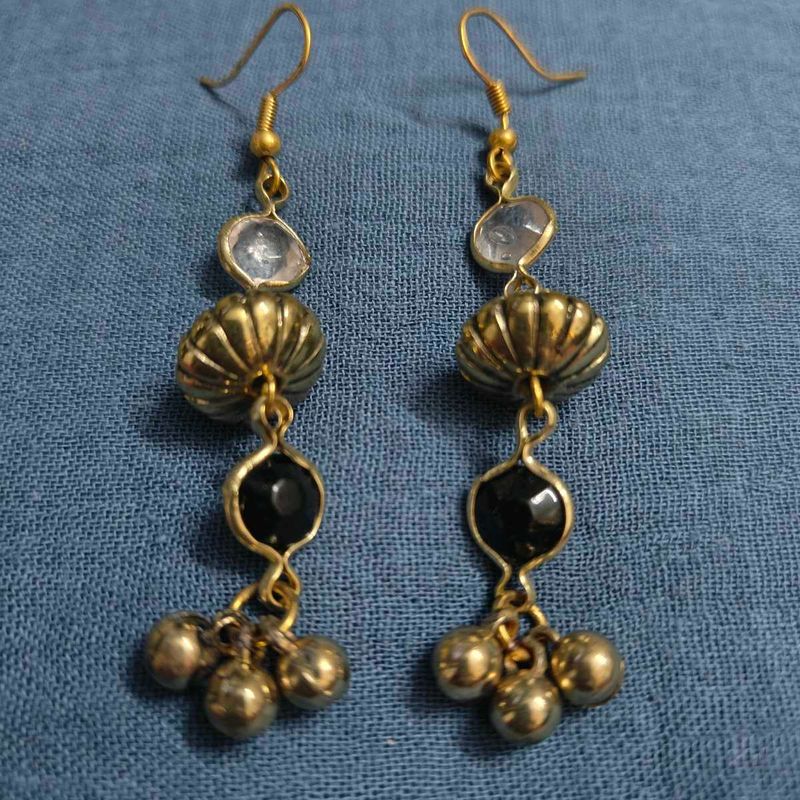 Crystal Golden Long Dangler