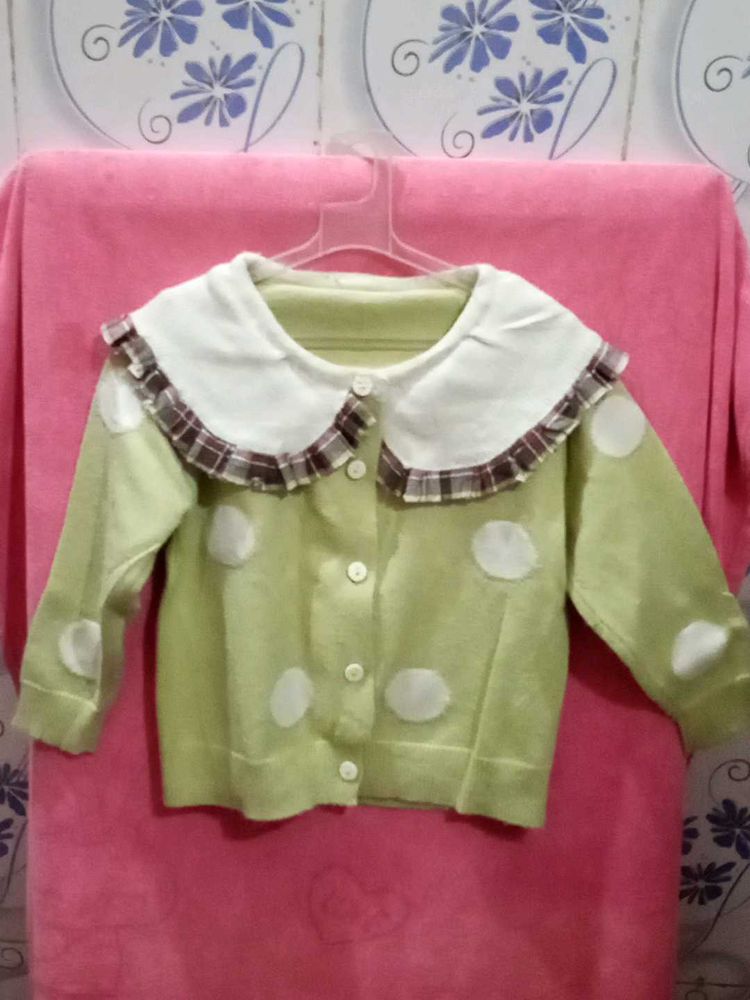 Cute Green Polka Dot Cardigan