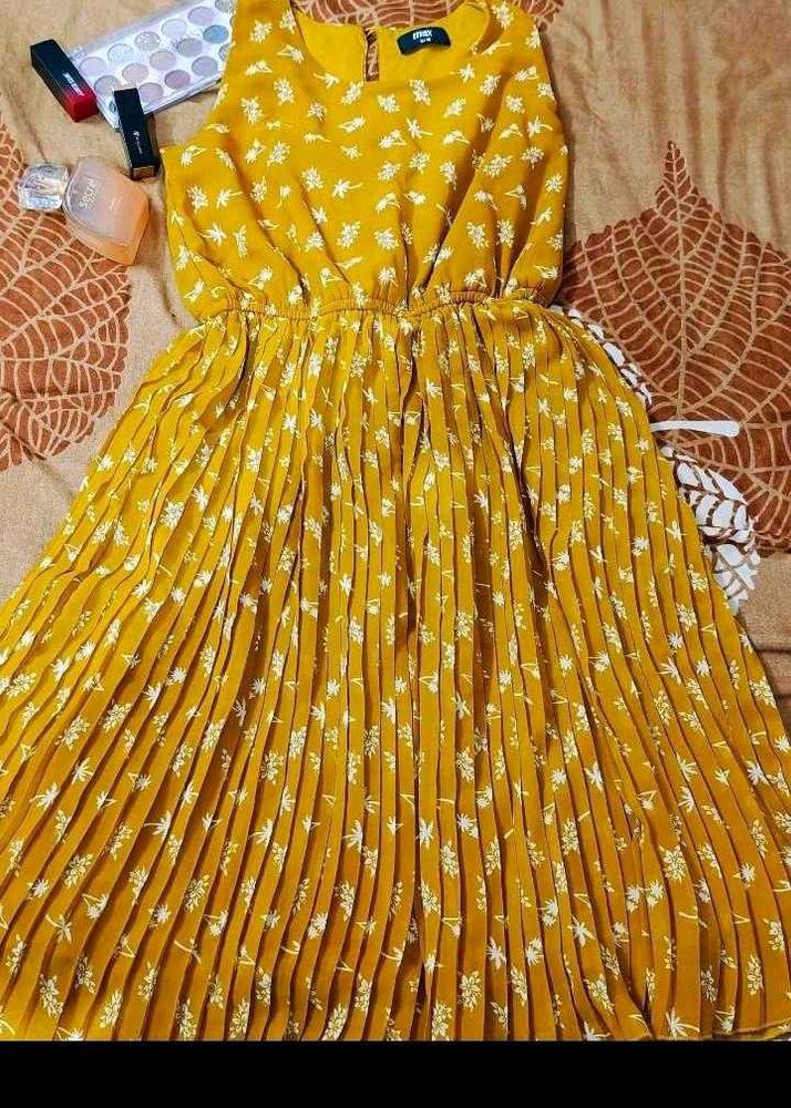 Floral Print Pleated Dress