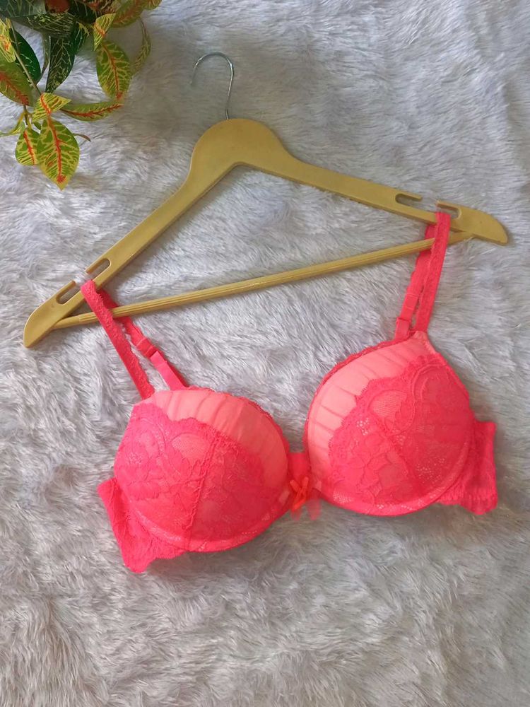 Hunkemoller Brand Fluorescent Pink Beautiful Bra