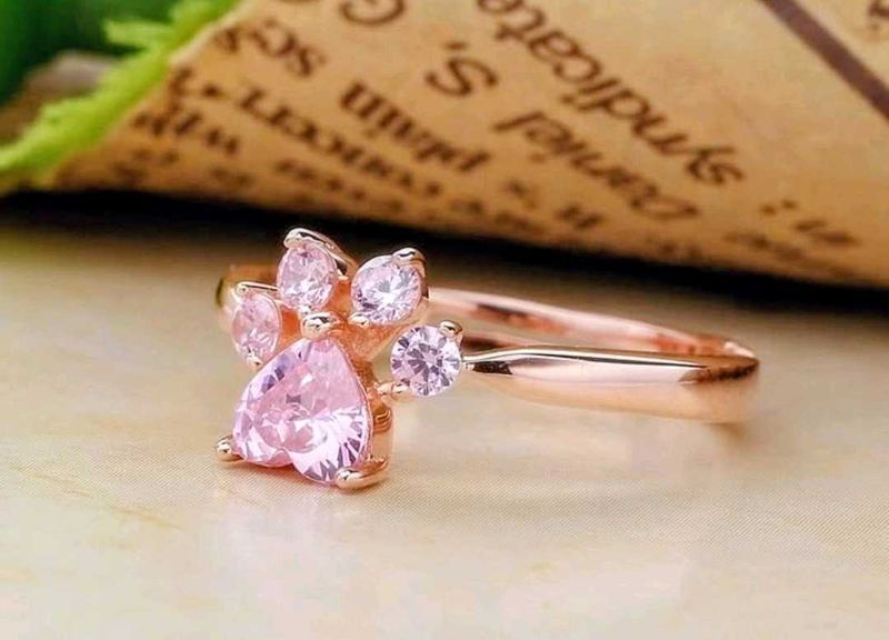 Ring rose-gold plated paw