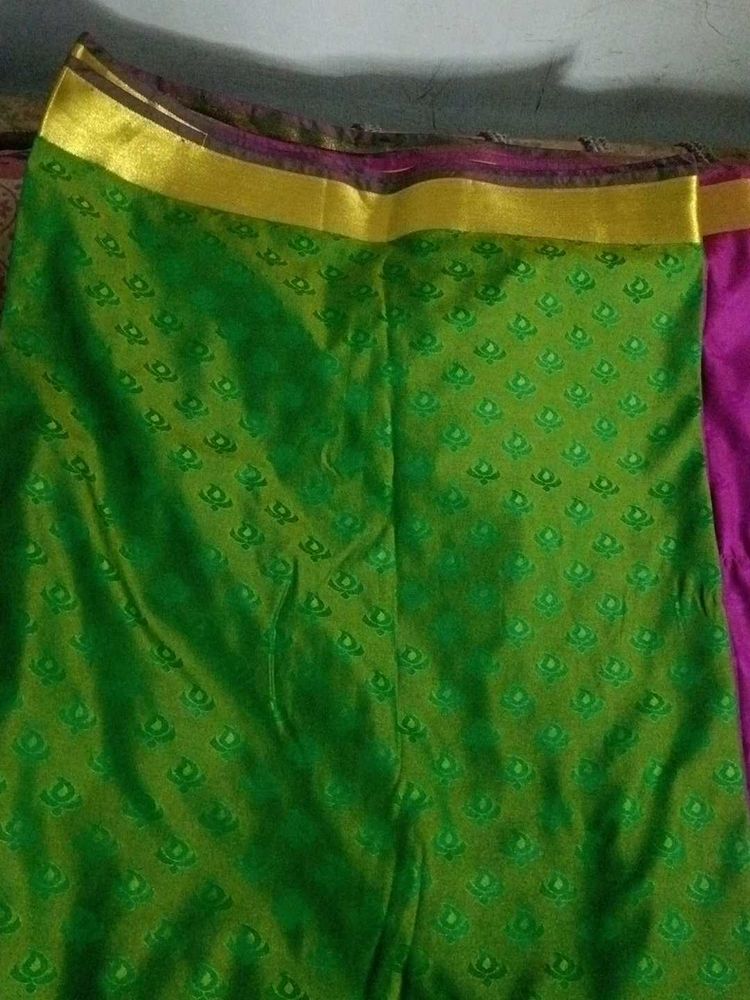 Green  With Pink Elegant Saree