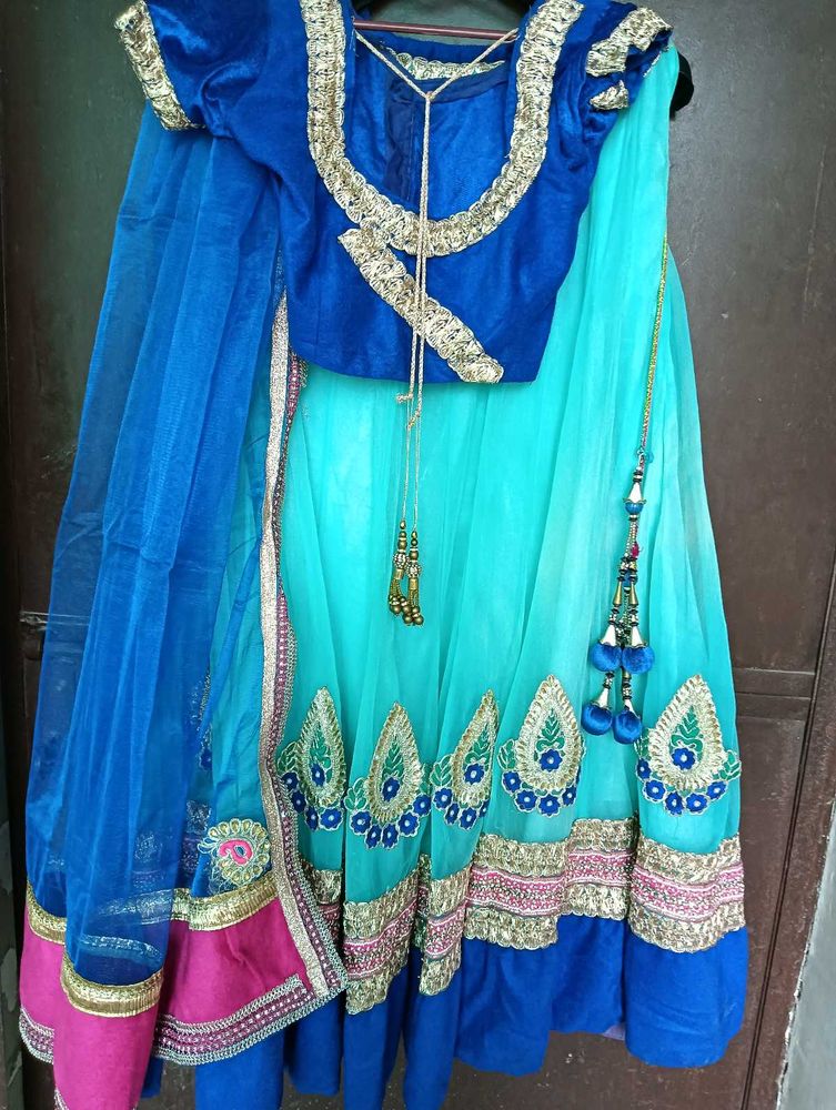 Blue &amp; Turquoise Lehenga Set