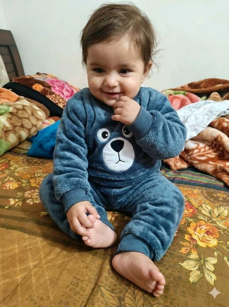 Adorable Bear Onesie - Baby Blue