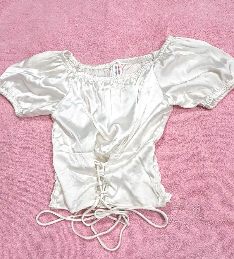 White Puff Sleeve Top