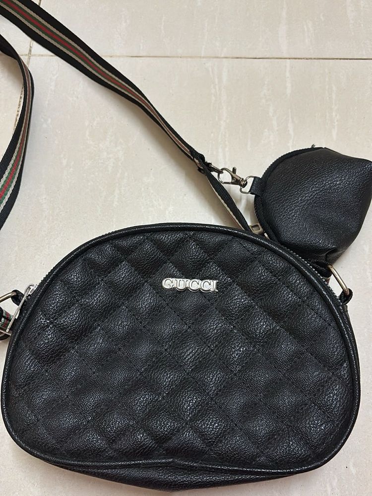 Black Quilted Crossbody Bag