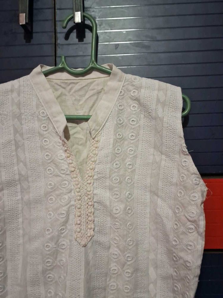 White Thread Work Kurta