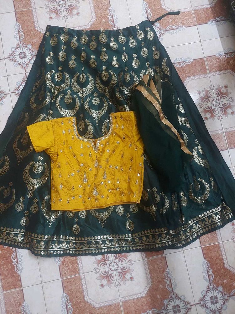 Emerald Green Lehenga Choli Set