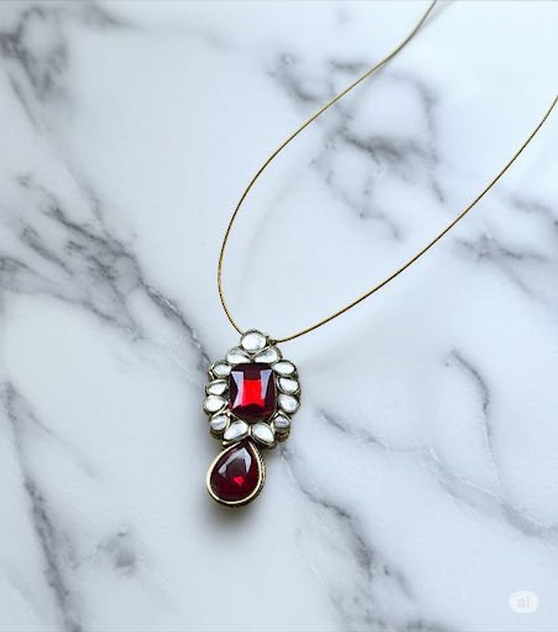 Red Stone Invisible Necklace