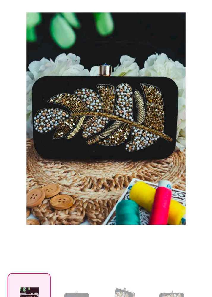 Nr By Nidhi Rathi Hand Embroidered Clutch