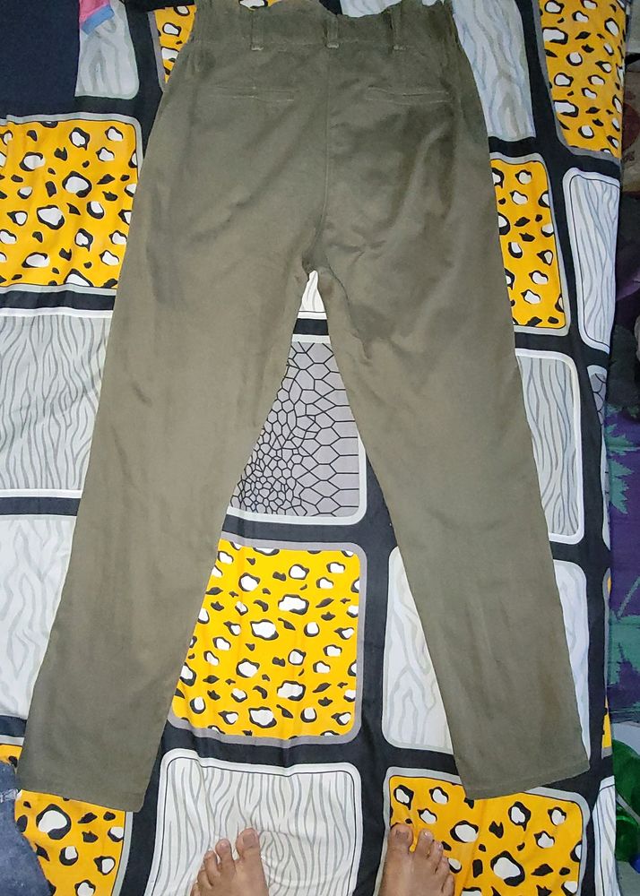 Khaki Casual Pants For Girls
