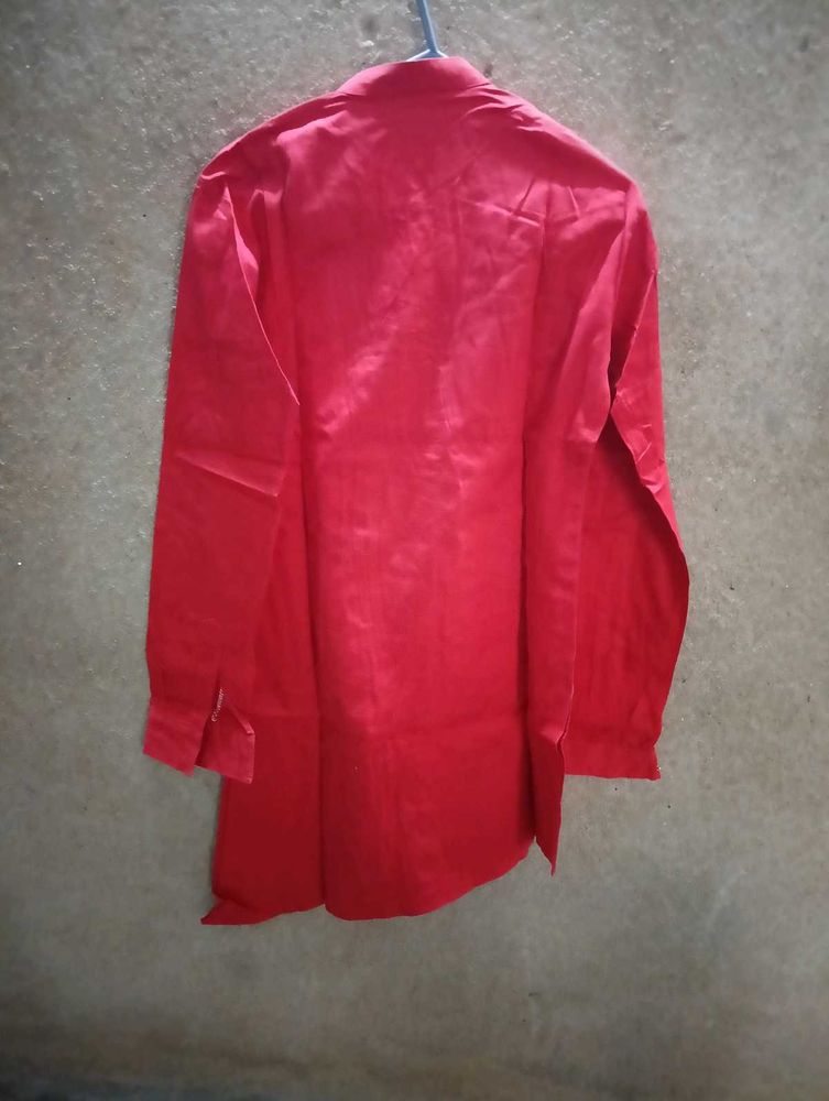 Red Long Sleeve Button Down