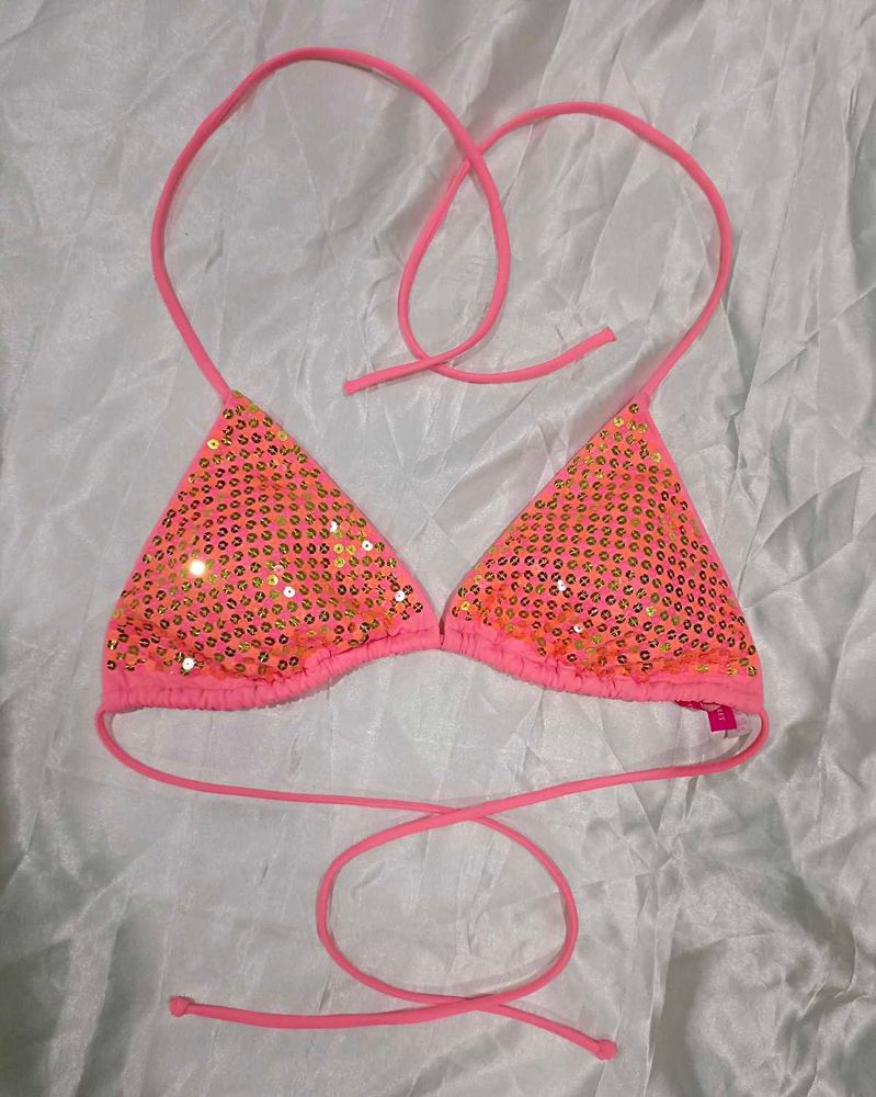 Victoria&#39;s Secret Orange Pink Bikini Top