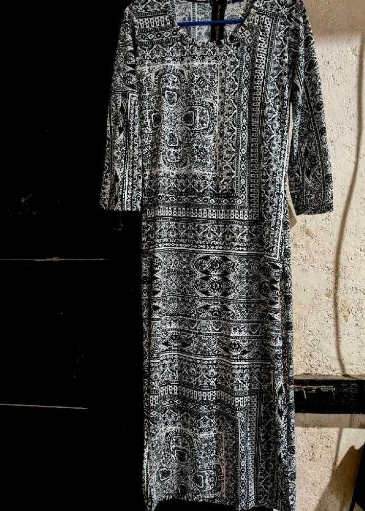 Black and White Printed Maxi Dress